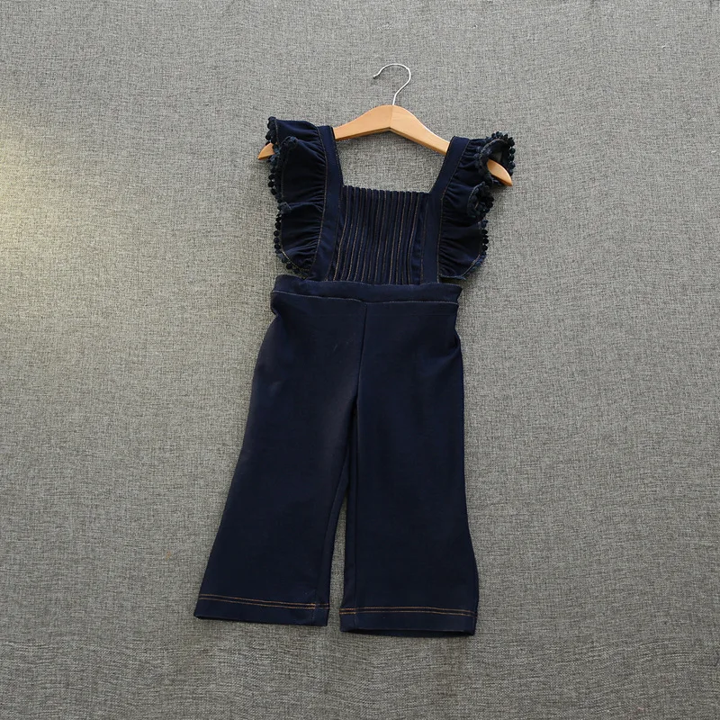 Лидер продаж штаны с оборками на подтяжках однотонные джинсовые длинные брюки