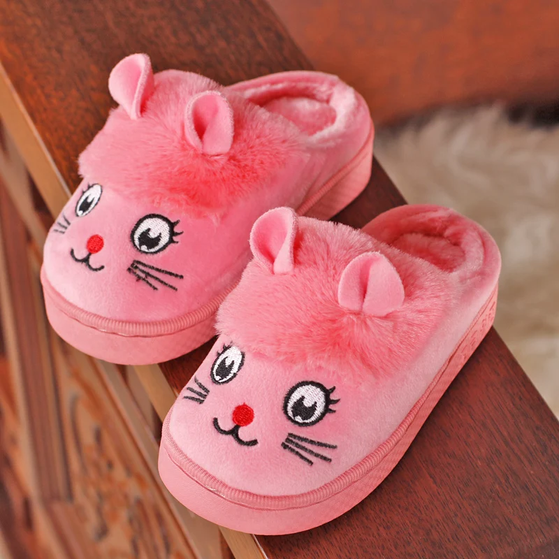 Детские домашние тапочки для девочек зимняя/Осенняя детская хлопковая обувь