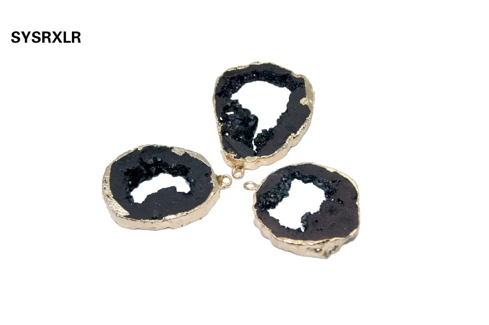 1 шт. Натуральный Drusy красочный кристалл кулон неправильный геодный камень кулон для самостоятельного изготовления ювелирных изделий ожерелье браслет серьги