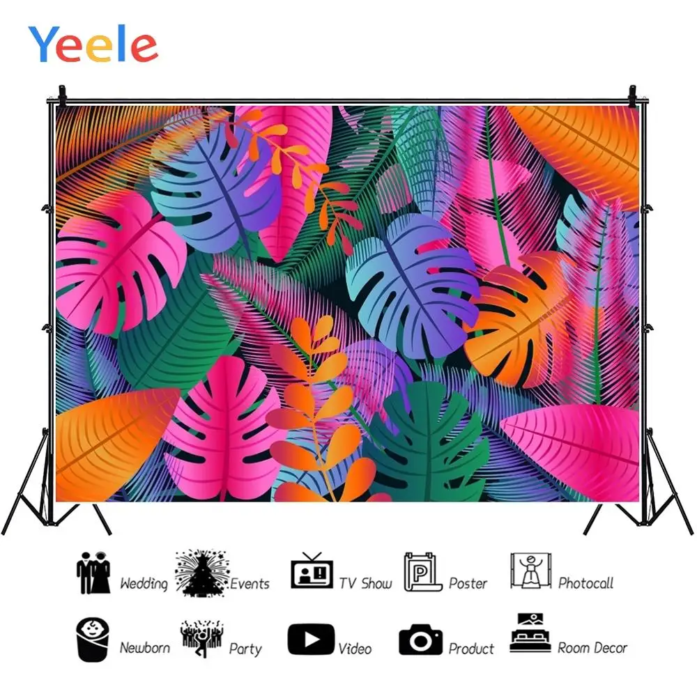 Фоны для фотосъемки Yeele тропические растения яркие цвета люу вечерние лето