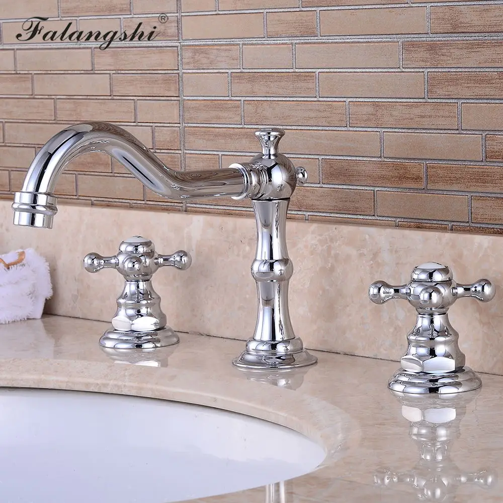 3 шт. смесители для раковины с щеткой двойная ручка широкий смеситель в ванной