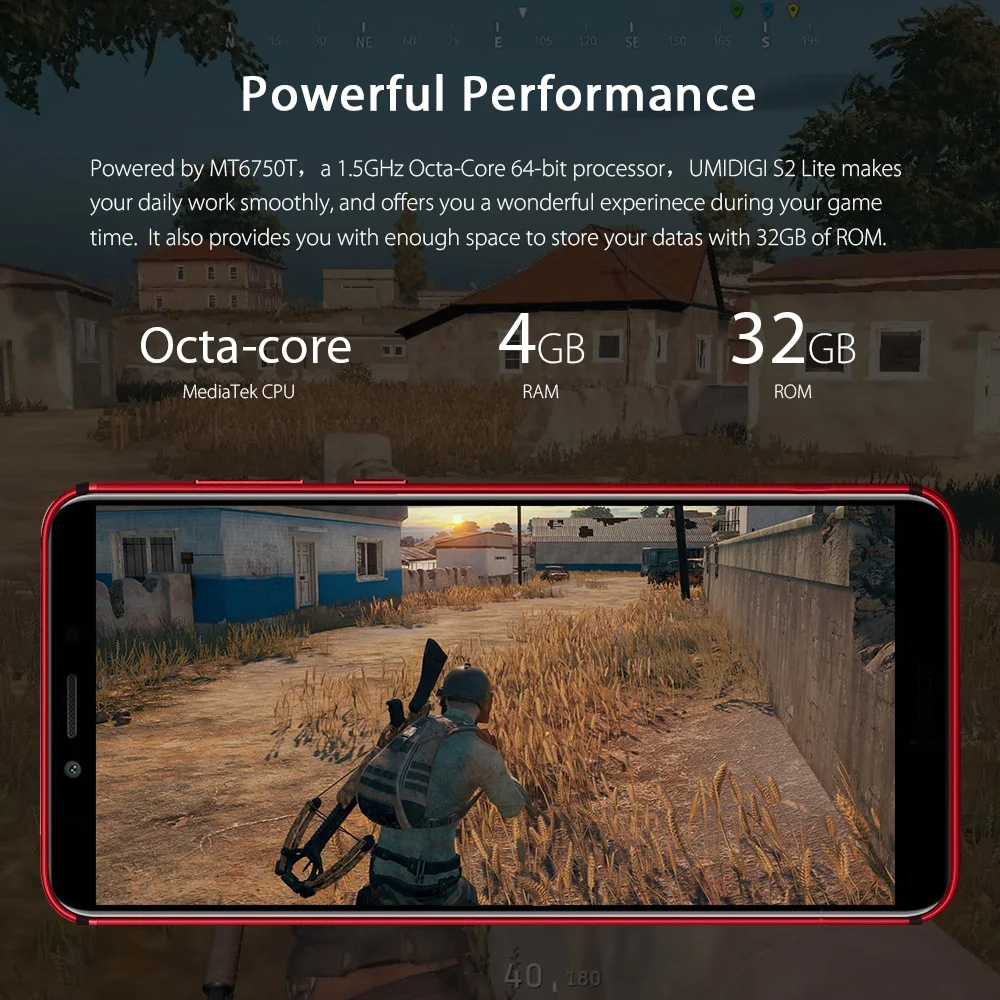 UMIDIGI S2 Lite 18:9 Full Screen Smartphone Face ID 32GB ROM 16MP+5MP Camera 5100Mah Dual SIM Android 7.0 4G LTE Mobile Phone | Мобильные