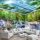 3D фотообои на заказ, ткань для стен, лесной водопад, природный пейзаж, большие фрески, обои для гостиной, спальни