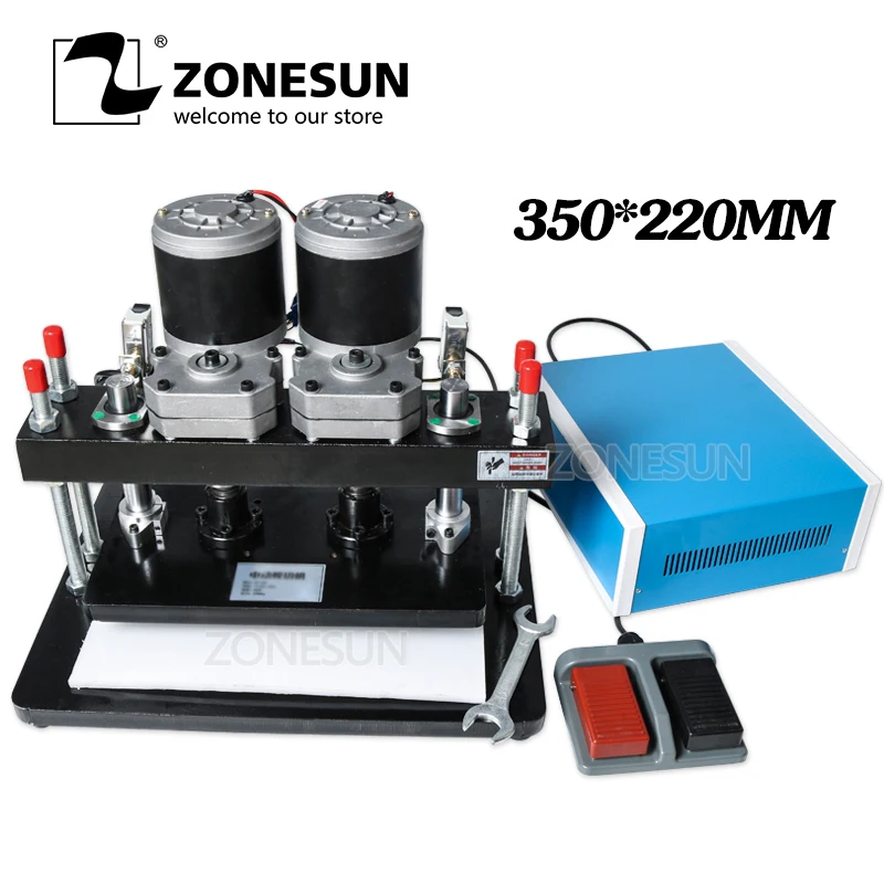 ZONESUN 35x22 см электрическая машина для высечки кожи фотобумага ПВХ/Эва лист форма