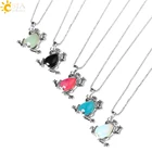 Ожерелье с подвеской CSJA Lover в стиле унисекс с кулоном в виде лягушки и животного для мужчин и женщин, кварцевый кристалл с драгоценными камнями на удачу, E230, ювелирные изделия из природного камня