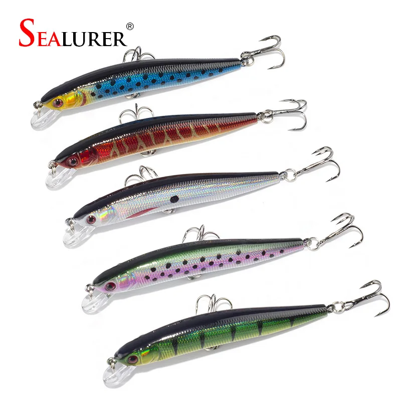Бренд sealurer 5 шт. реалистичные рыболовные приманки 10 см 8 3 г 6 # крючки PESCA Рыбная