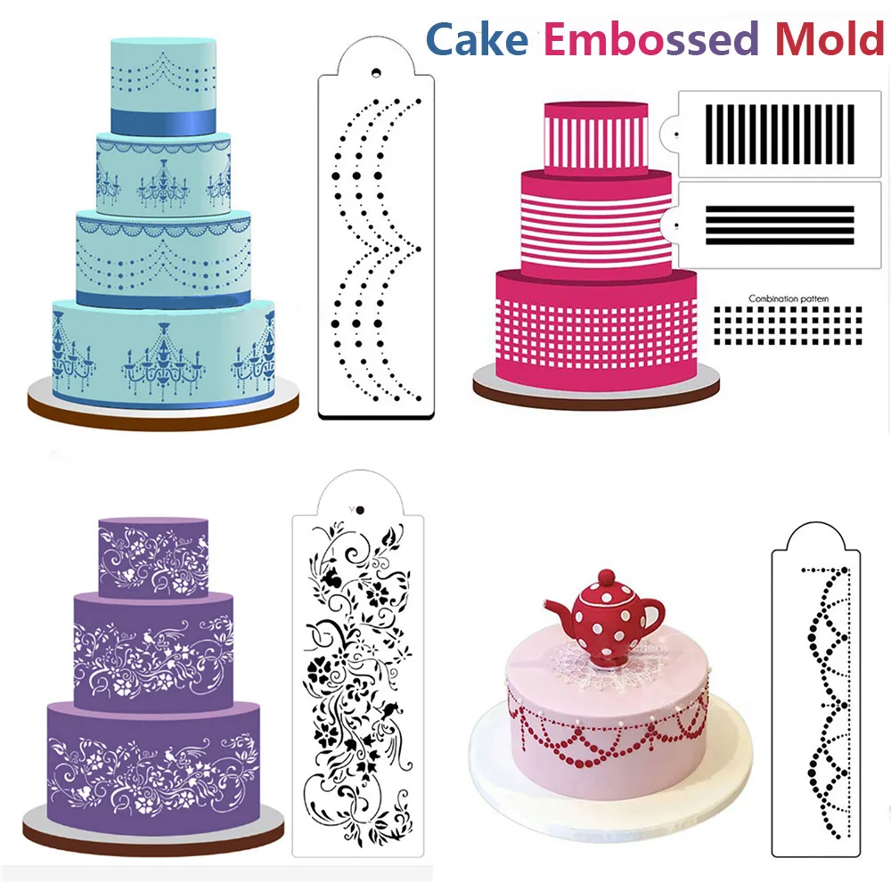 День рождения цветок торт плесень выпечки аксессуары трафарет для торта спрей