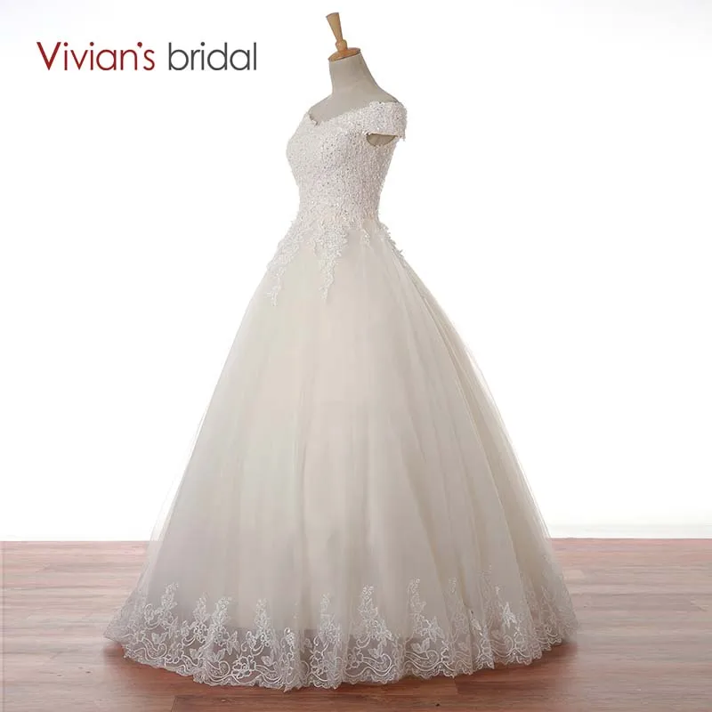 Vivian's Bridal блесток кружева аппликация с открытыми плечами без бретелек бальное