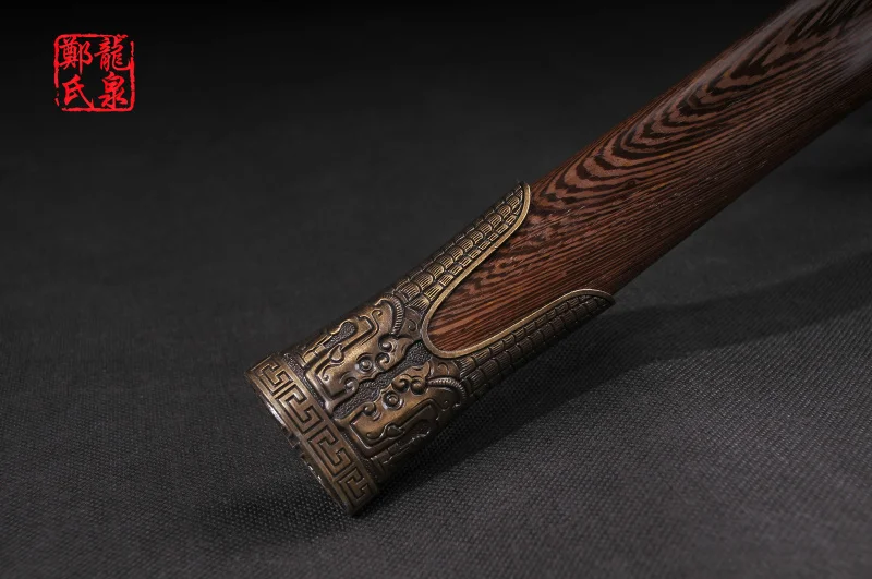 Старинная бронза китайский кованый меч дамасская/сложенная стальная клинок