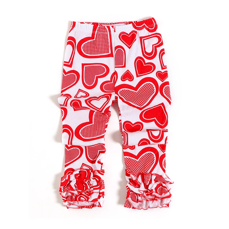 2017 одежда для маленьких девочек на День святого Валентина штаны с оборками