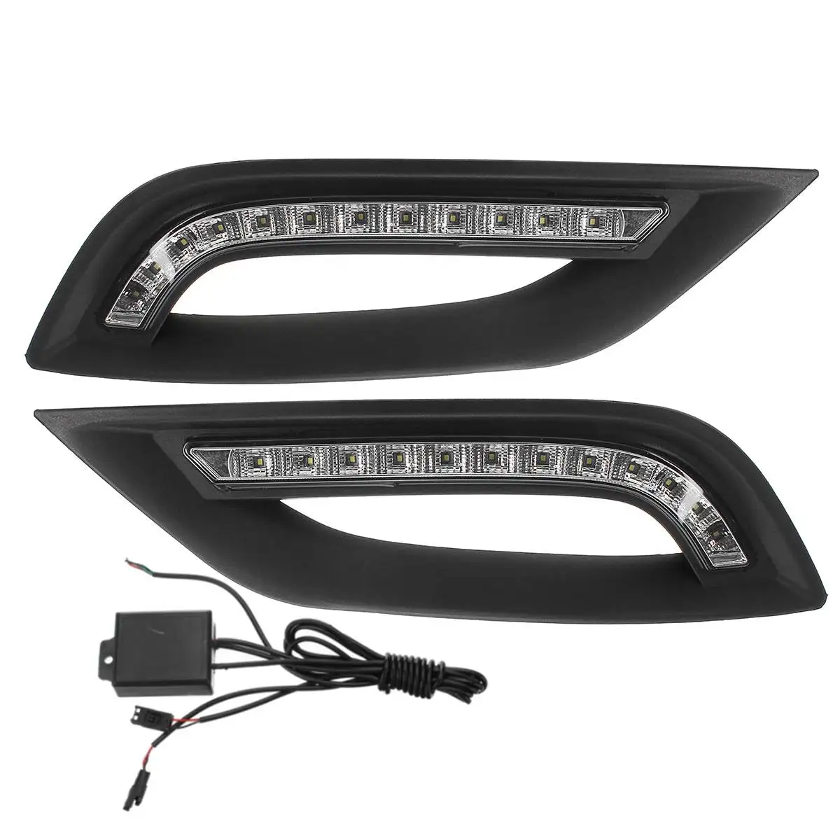 black frame 12 В Автомобильный светодиодный DRL для hyundai I45 Sonata 2011 2012 2013 дневные ходовые огни вождения Противотуманные фары контроллер проводка пара черный - Цвет: black frame