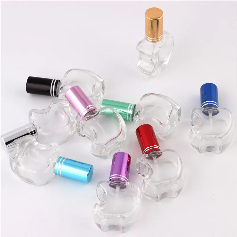 

XYZ 10 Colors Stylish 10ml Unique Mini Glass Perfume Bottles With Spray Lovely Apple Style Refillable Parfum Bottles Atomizer