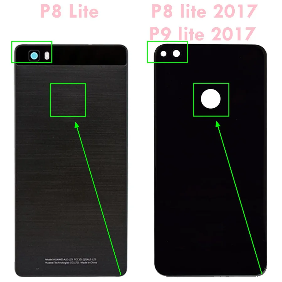 Для Huawei P8 Lite Задняя крышка батареи задняя дверь Корпус чехол P8lite Замена P9 2017 lite