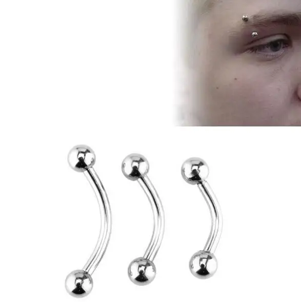 Stainless Steel Curved Barbell Ball Eyebrow Ring Piercing Nose Lip Tongue 4Colors Body Jewelry | Украшения и аксессуары