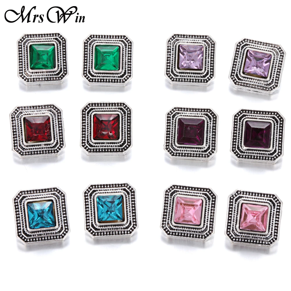 10pcs/lot 12mm Snap Jewelry Lot Vintage Rhinestone Metal Buttons fit DIY Sivler Bracelets Button | Украшения и аксессуары