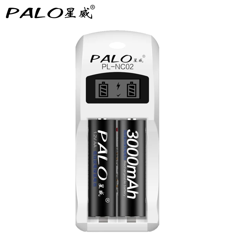 Умное быстрое зарядное устройство Palo с ЖК дисплеем стандартное 4 перезаряжаемыми