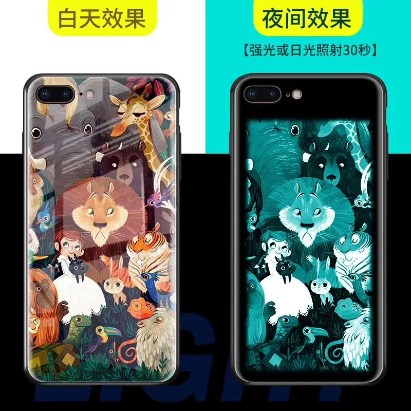 Волшебник из унций светится в темноте стекло чехол для iPhone XS MAX XR X 8 7 Plus 6 6s плюс