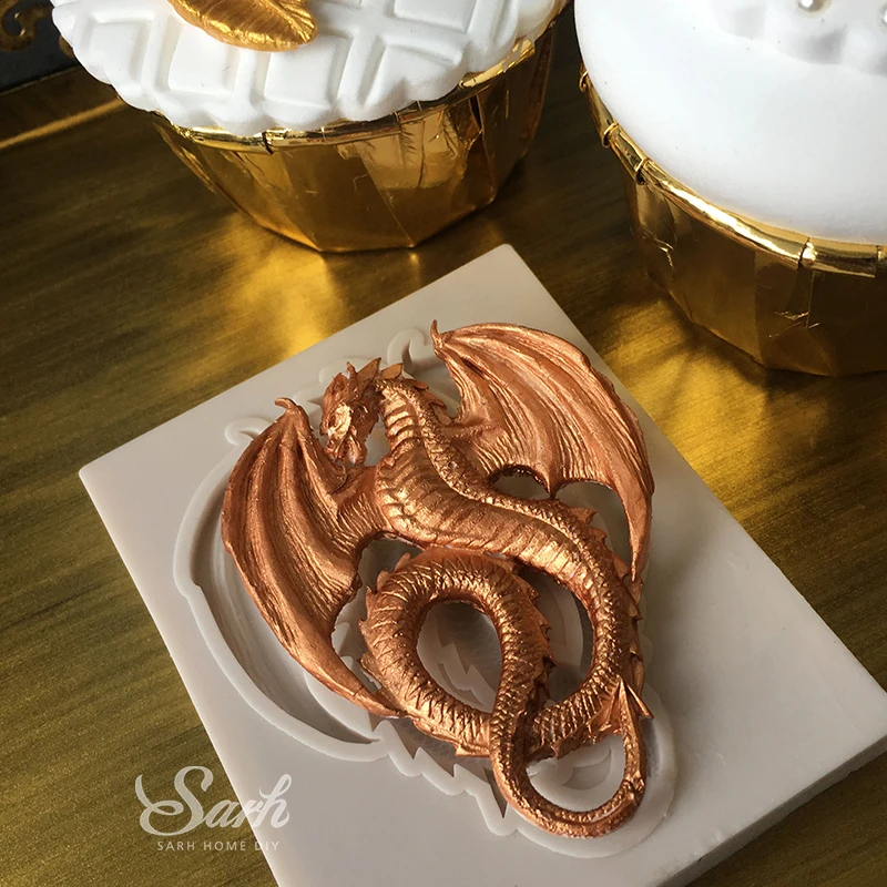 Dragon Totem Coat of Arms Shape Fondant Cake Molds Chocolate Mold for the Kitchen Baking Decoration and Tool M1252_A | Дом и сад