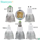 1 шт., светодиодный прожектор с регулируемой яркостью, 3 Вт, 4 Вт, 5 Вт, GU10, E14, GU5.3, E27, B22, MR16, потолочный светодиодный светильник, светодиодная лампа