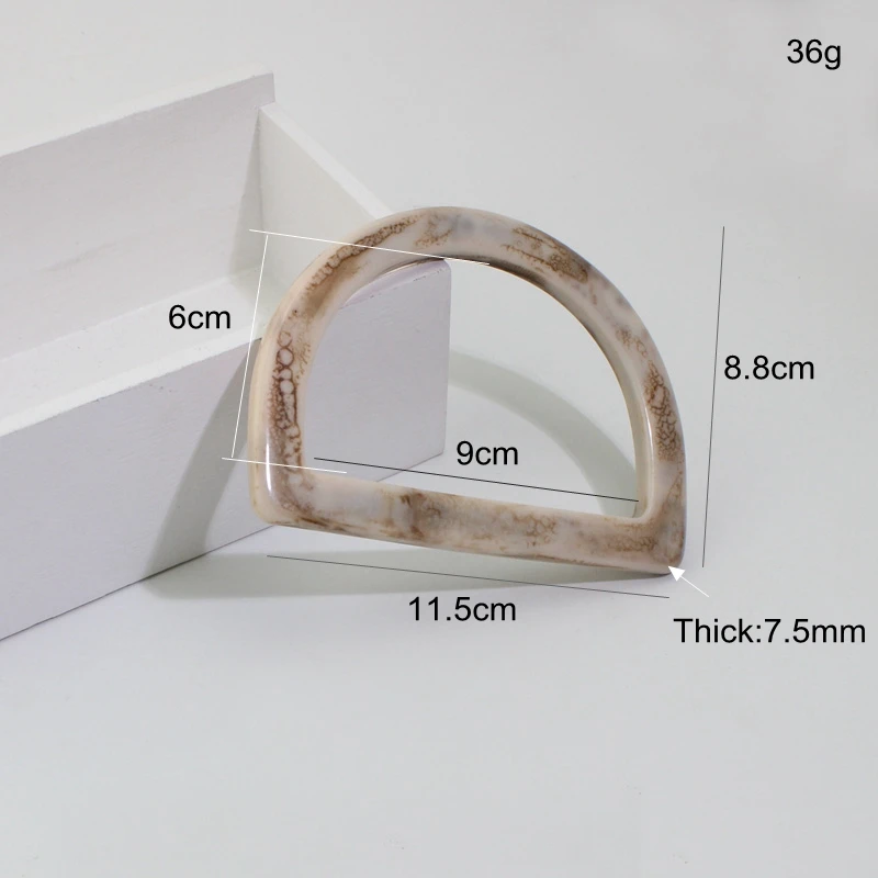 1-5 pairs, New 11.5*8.8cm Multi-color D-shaped Tote Bag Resin Lucite-Handled,women purse lucite handle