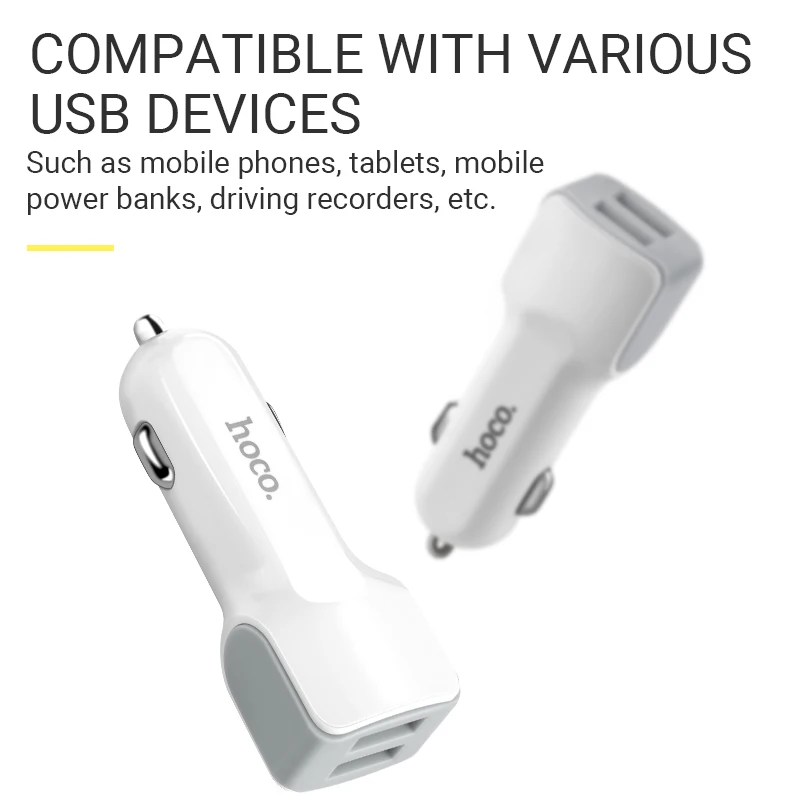hoco автомобильное зарядное устройство двойной usb порт адаптер для зарядки