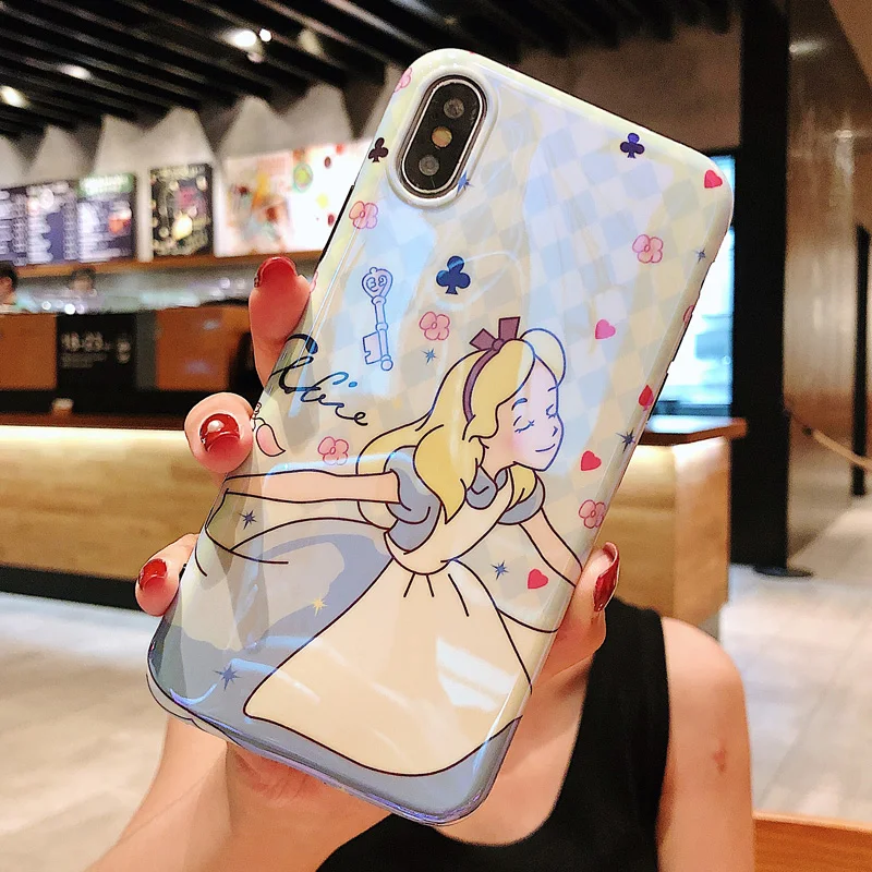 Для iphone XS max XR Принцесса Ариэль телефонные чехлы для X 8 плюс 7 6 6s p Blue ray Алиса