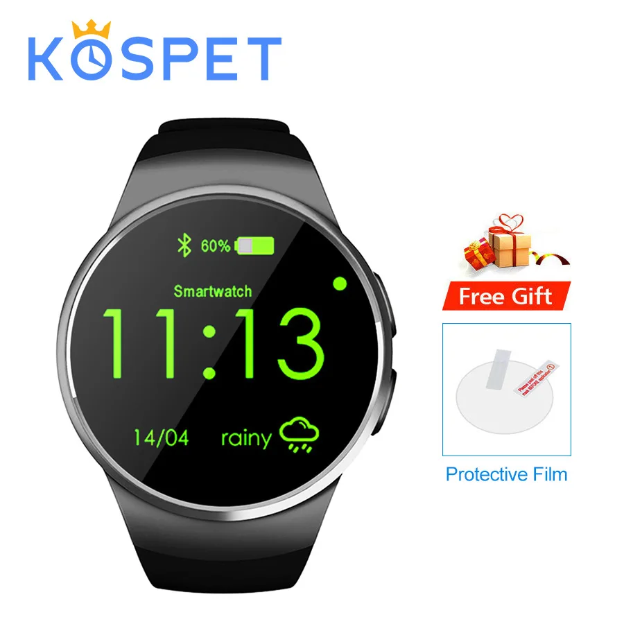 KOSPET KW18 Bluetooth Смарт часы с полным экраном Поддержка SIM 1 3 &quotсенсорный экран MTK2502C