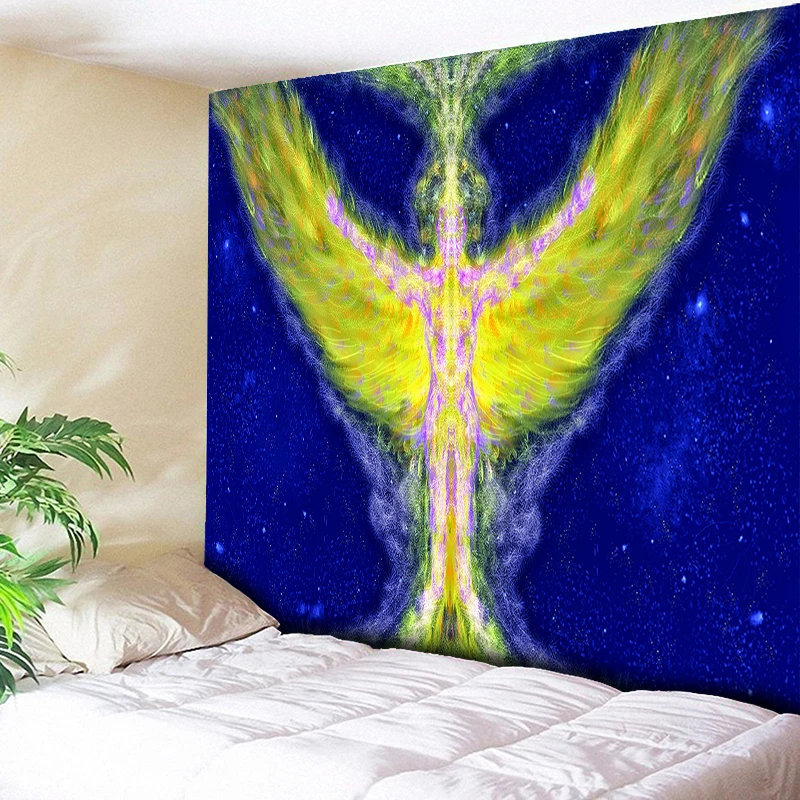Акварель галактика Крылья ангела 3D Psychedelic гобелен настенный Бохо хиппи гостиная