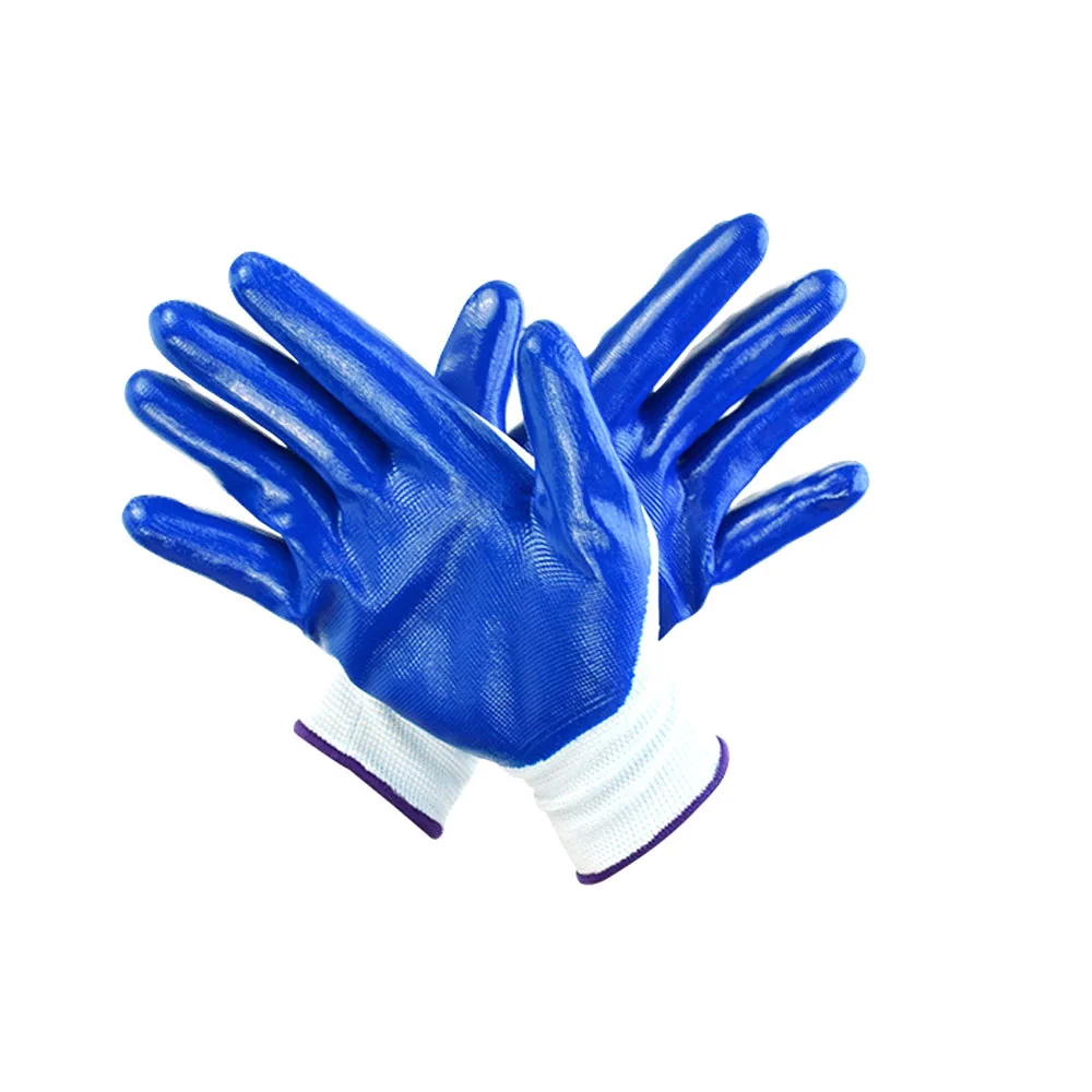 Нитриловые синие/белые перчатки Нескользящие износостойкие Антикоррозийные