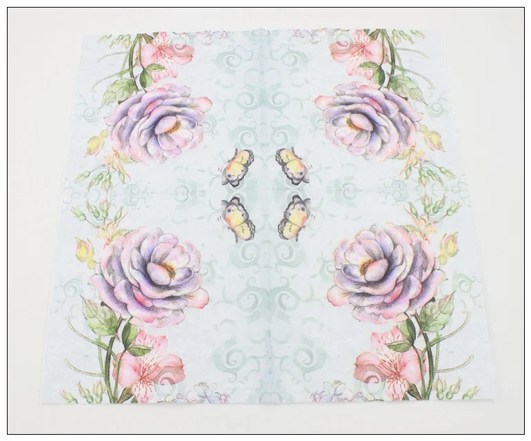 Еда класс Бумага салфетки с цветочным принтом для праздников и из ткани