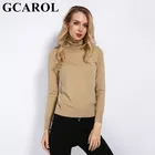 GCAROL новый осенне-зимний 30% шерстяной свитер с высоким воротником, вязаный пуловер ярких цветов, женский теплый вязаный джемпер, уличный Топ 2XL