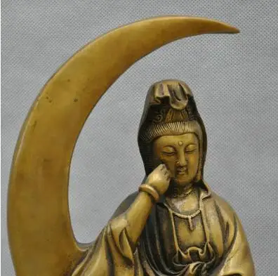 13 China Buddhism Bronze Guanyin Bodhisattva Goddess Buddha Sculpture Statue | Дом и сад