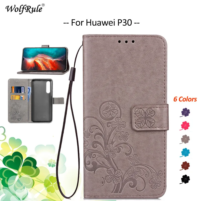 Чехол для Huawei P30 с откидной крышкой и отделением карт чехол кошелек бампер