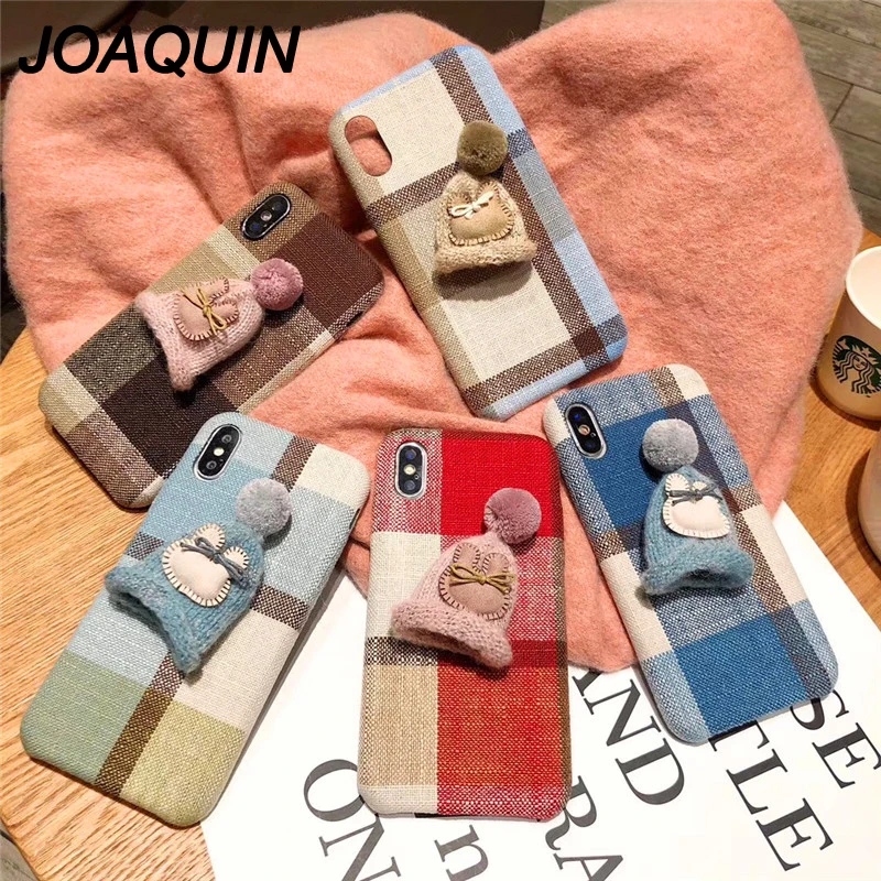 Рождественский подарок вязаная шапка чехол для телефона iPhone 6 6s 7 8 Plus милый