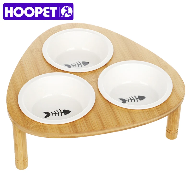 HOOPET миска для собак и кошек Бамбуковая двух продуктов питания воды фарфоровая