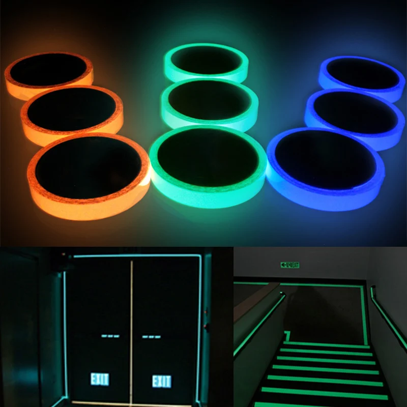 

Glow In Dark 1PC Luminous Tape High Quality Night Vision Wall Sticker Self Adhesive Fluorescent Warning Tape Emergency Sticker