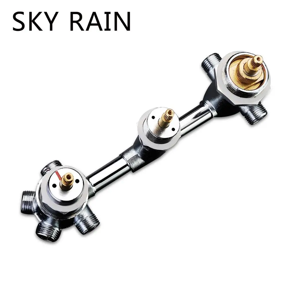 SKY RAIN ванная комната дизайн 3 функции квадратные ручки латунь термостатический клапан полированный смеситель для душа