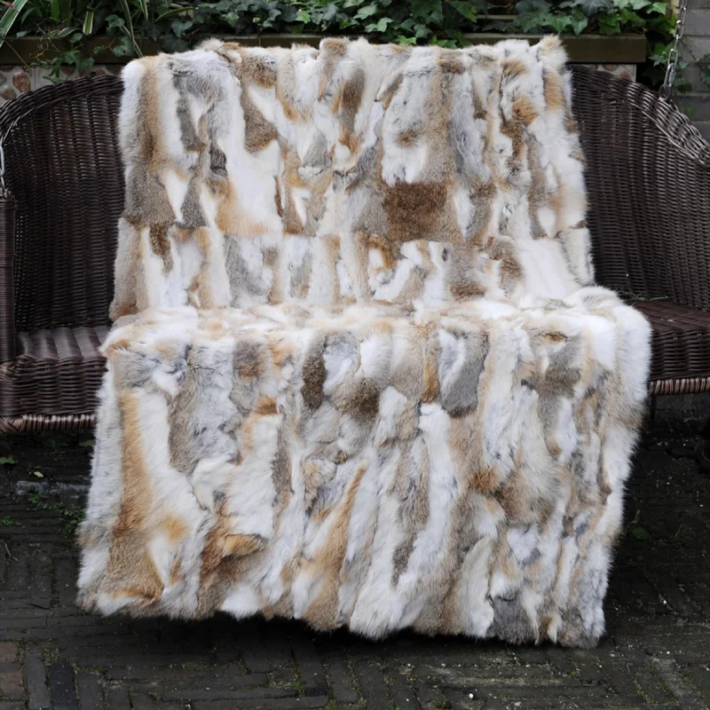 Одеяло из натурального кроличьего меха размеры 70x140 см|rugged rugged|rug blanketrug fur |
