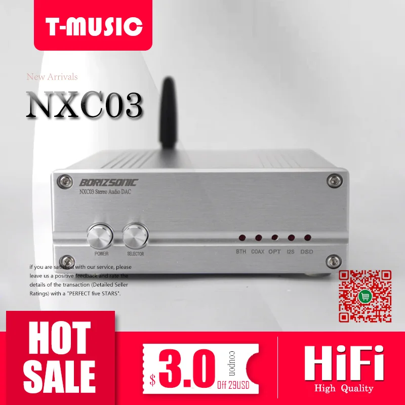 

2019 NXC03 ES9038Q2M XMOS XU208 USB DAC W/ Bluetooth 5,0, поддержка DSD DOP / 32 бит-384K