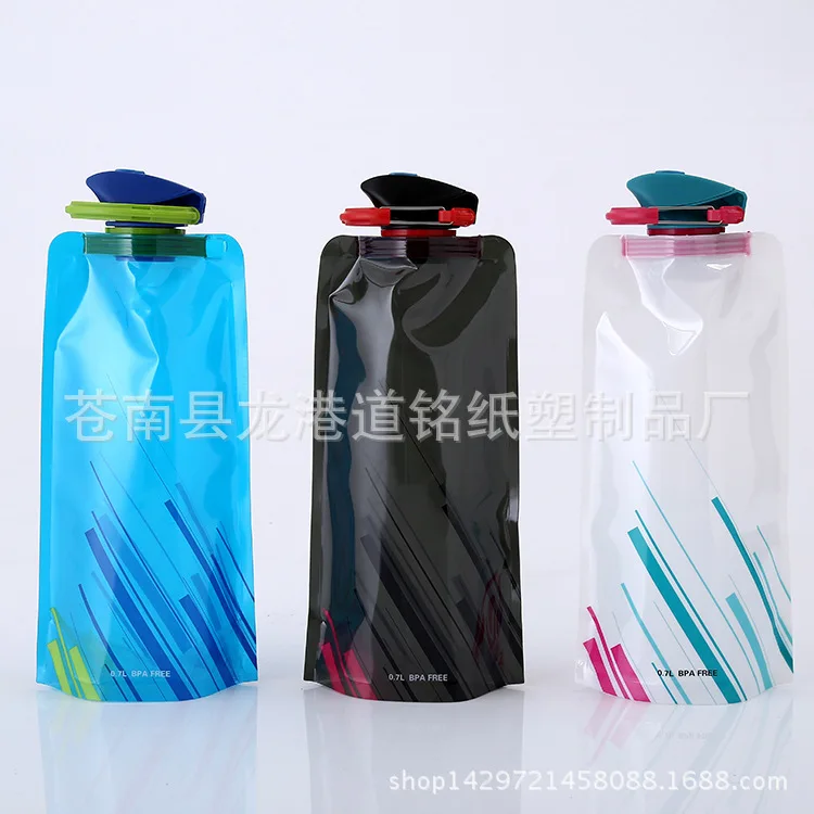 

Healthy environmental outdoor folding water bag plastic portable riding mountaineering environmental kettle mixed batch free log