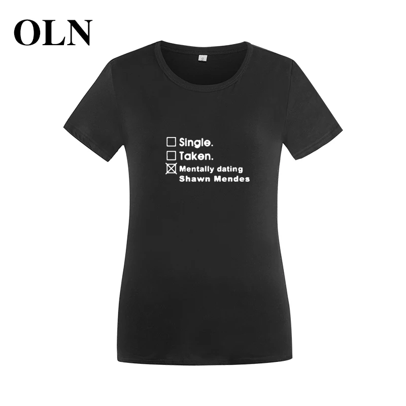OLN один принят 2018 с принтом букв летняя хлопковая Футболка Ulzzang Harajuku черный белый