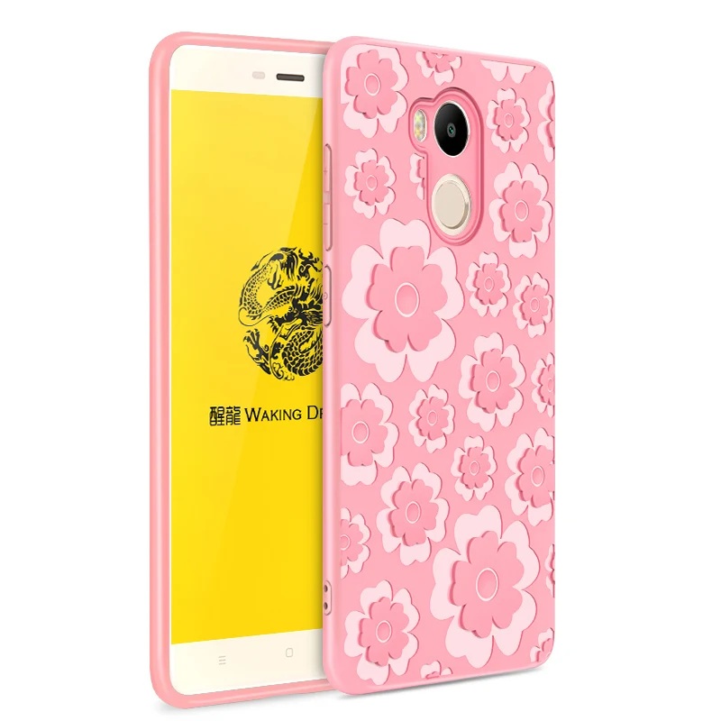 Luxury Patterned Soft TPU Engraving Flower Phone Case for Xiaomi Redmi 4 Pro Shockproof Full Protection Cover Coque |