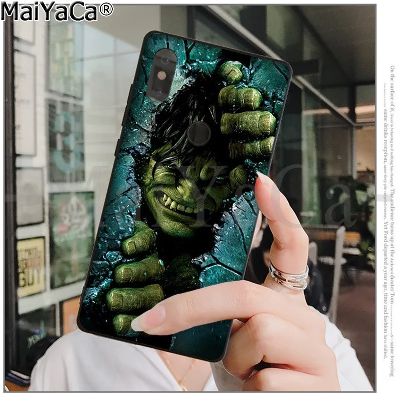 MaiYaCa герои Marvel Hulk ТПУ черный чехол для телефона оболочка для Xiao mi Red mi 5 5Plus Note4 4X Note5 6A mi 6 mi x2 mi x2S