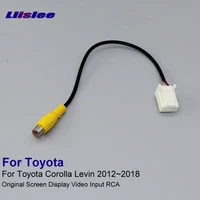 12 pins original display input rca wire for toyota corolla levin 2012 2018 car rear camera switch adapter connector cable