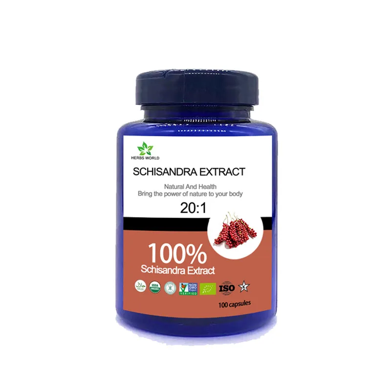 1 bottle 100pcs Натуральный Экстракт шисандры капсулы, порошок экстракта лимонника 20:1 шисандрин а шисандрин в - Цвет: 1 bottle 100pcs