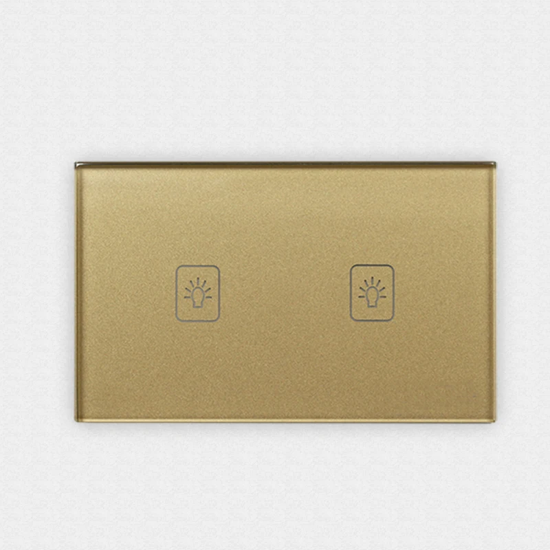 2 банды Way 3 Gold AU US Стандартная кнопка переключения 118*72 мм Wallpad Кристалл Двойное