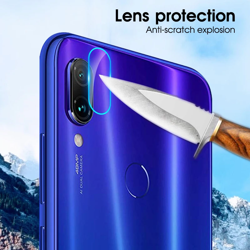 2 в 1 Защитное стекло для Xiaomi Redmi 7 Note 8 9 Pro Защитная пленка экрана объектива