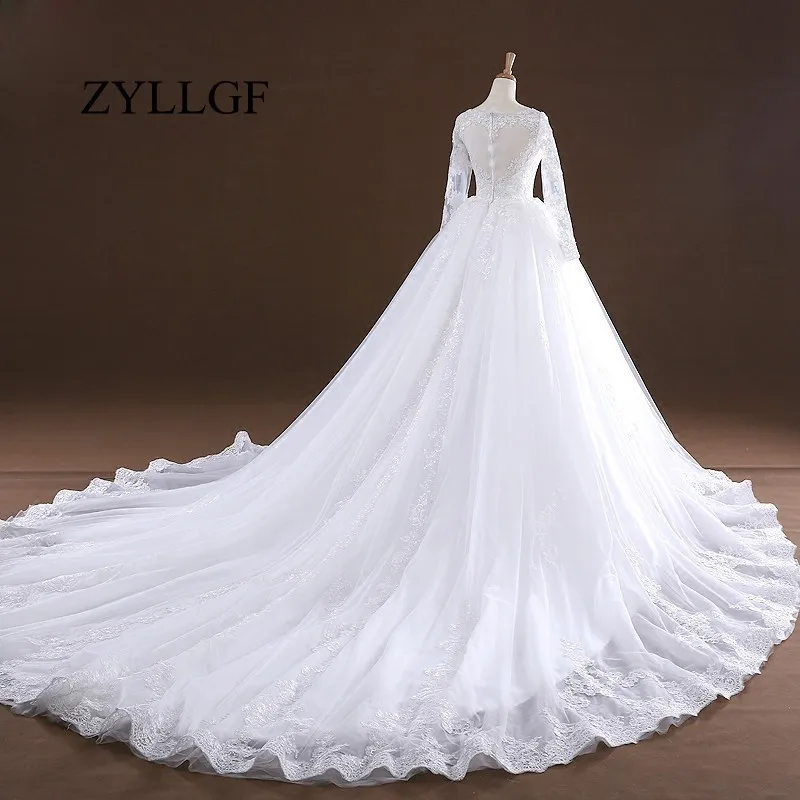 Женское бальное платье ZYLLGF Vestidos De Noiva винтажное кружевное с v-образным вырезом и