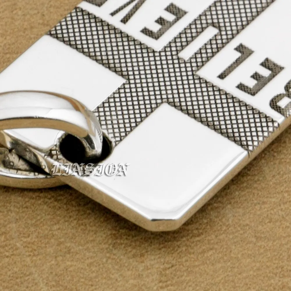LINSION ручная работа 999 Чистое серебро реальная фотография 9X118|charm holder necklace|charm enhancer