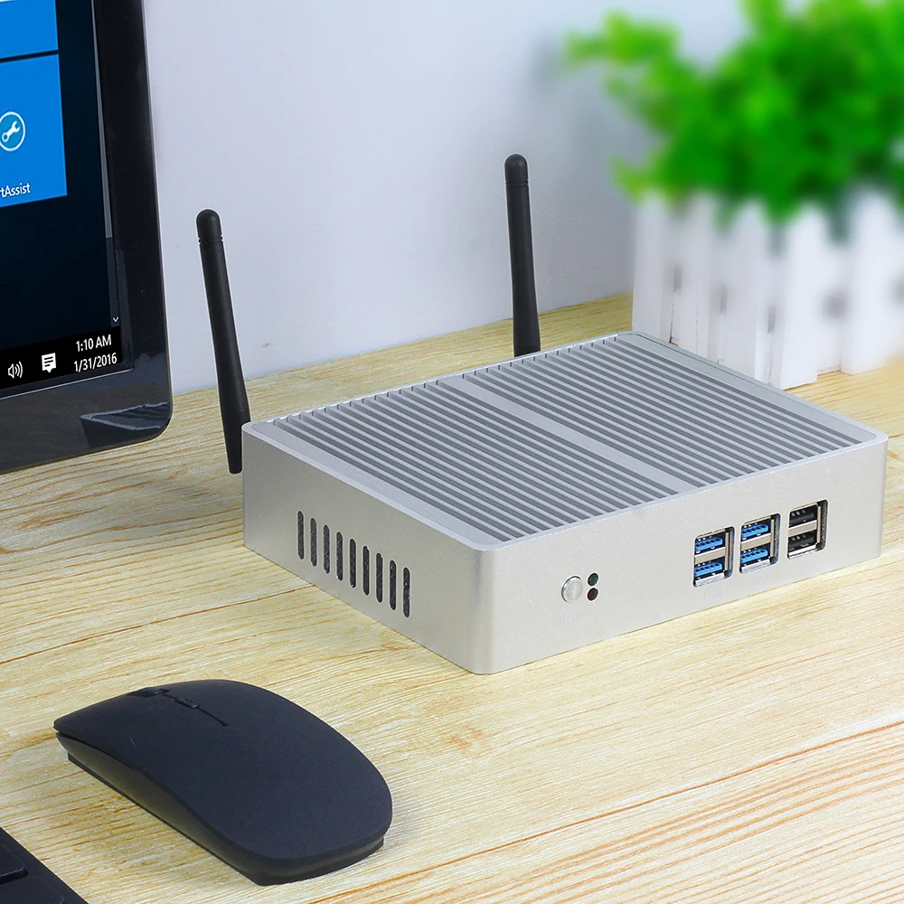 XCY Fanless Mini PC Intel Core i7 4500U i5 4200U i3 4010U Windows 10 HDMI VGA Display 300Mbps Wi-Fi Gigabit Ethernet Linux HTPC